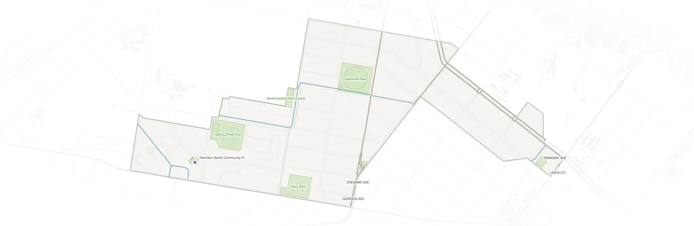 Hamilton South urban fabric map