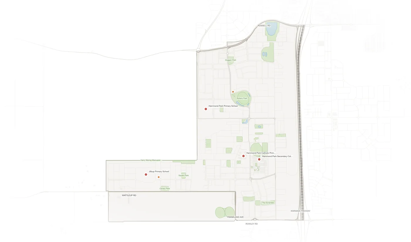 Hammond Park urban fabric map