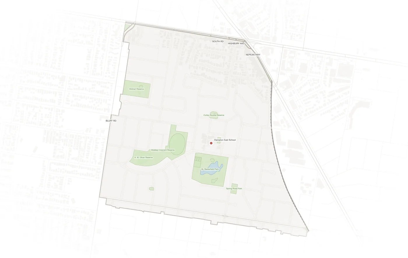 Hampton East urban fabric map