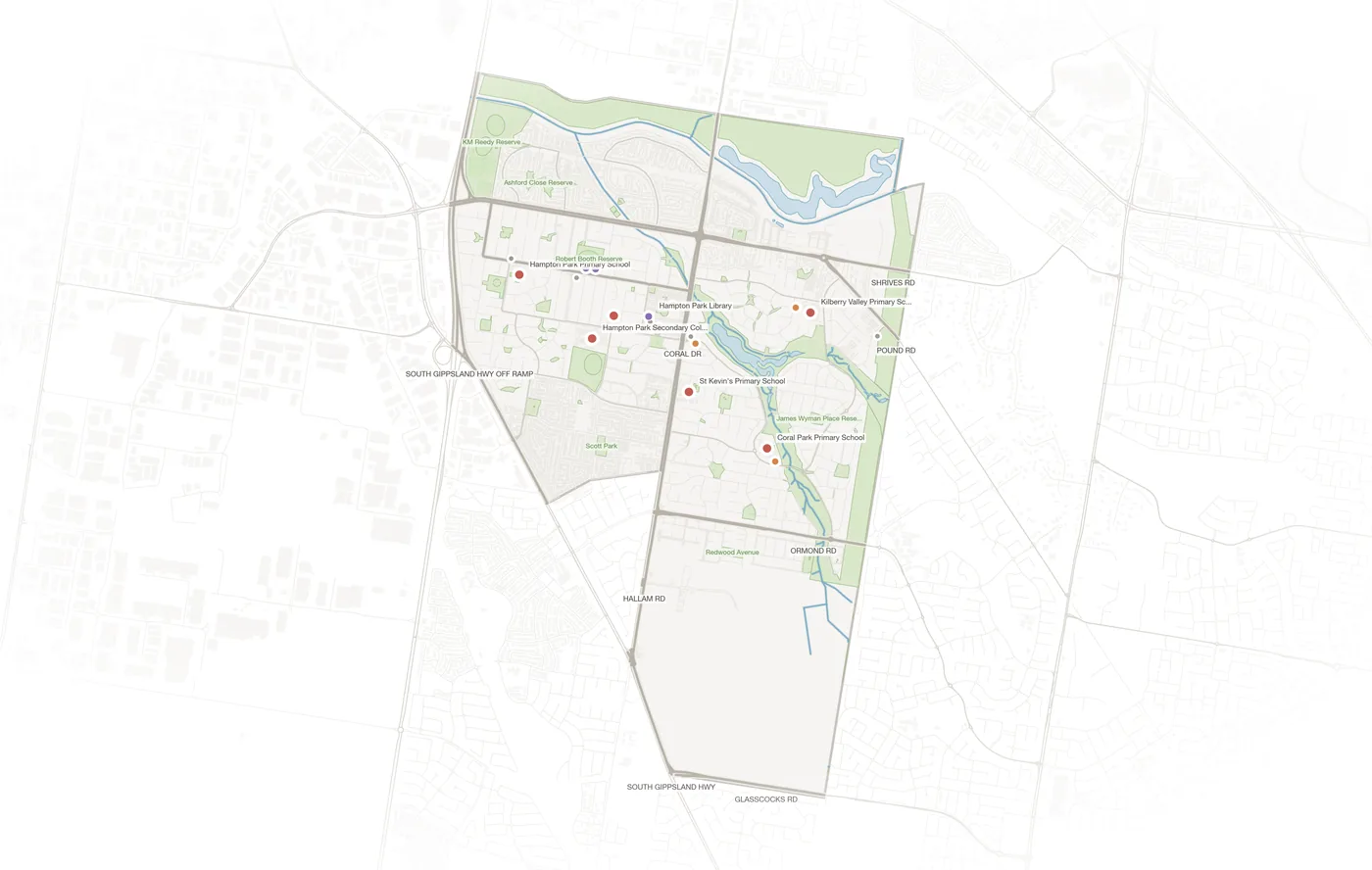 Hampton Park urban fabric map