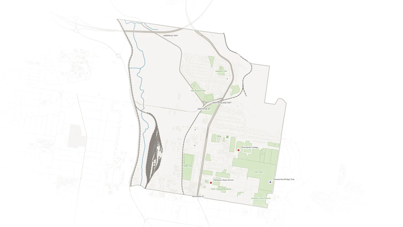 Harlaxton urban fabric map