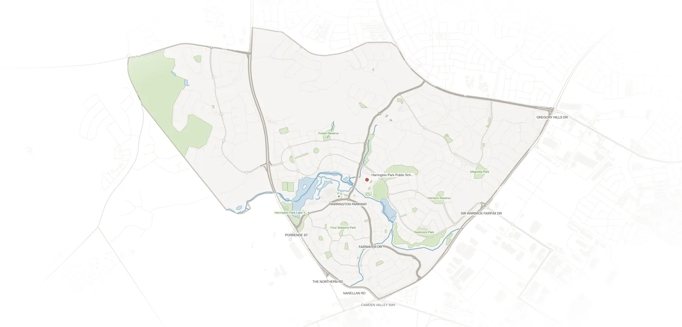 Harrington Park urban fabric map