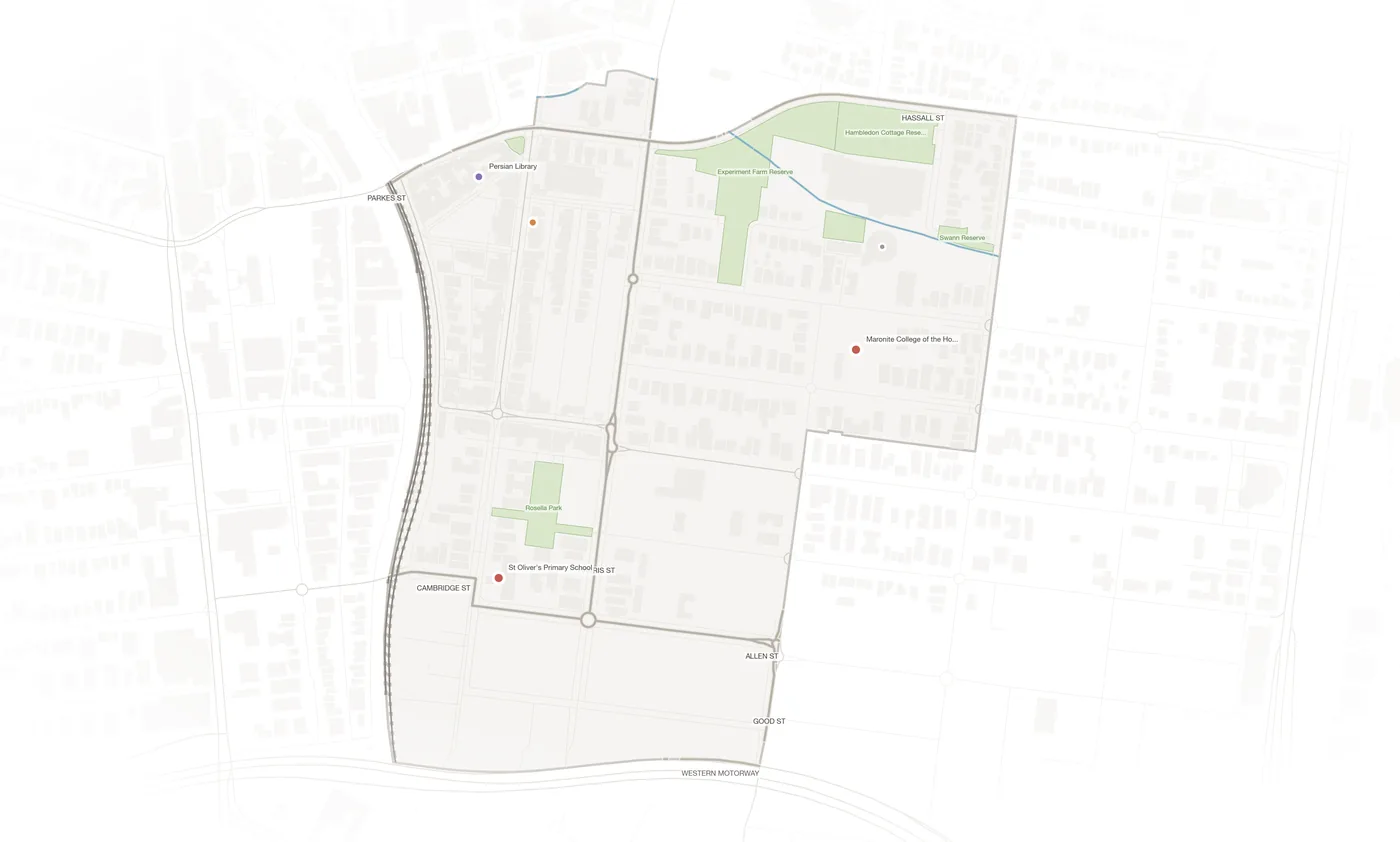 Harris Park urban fabric map