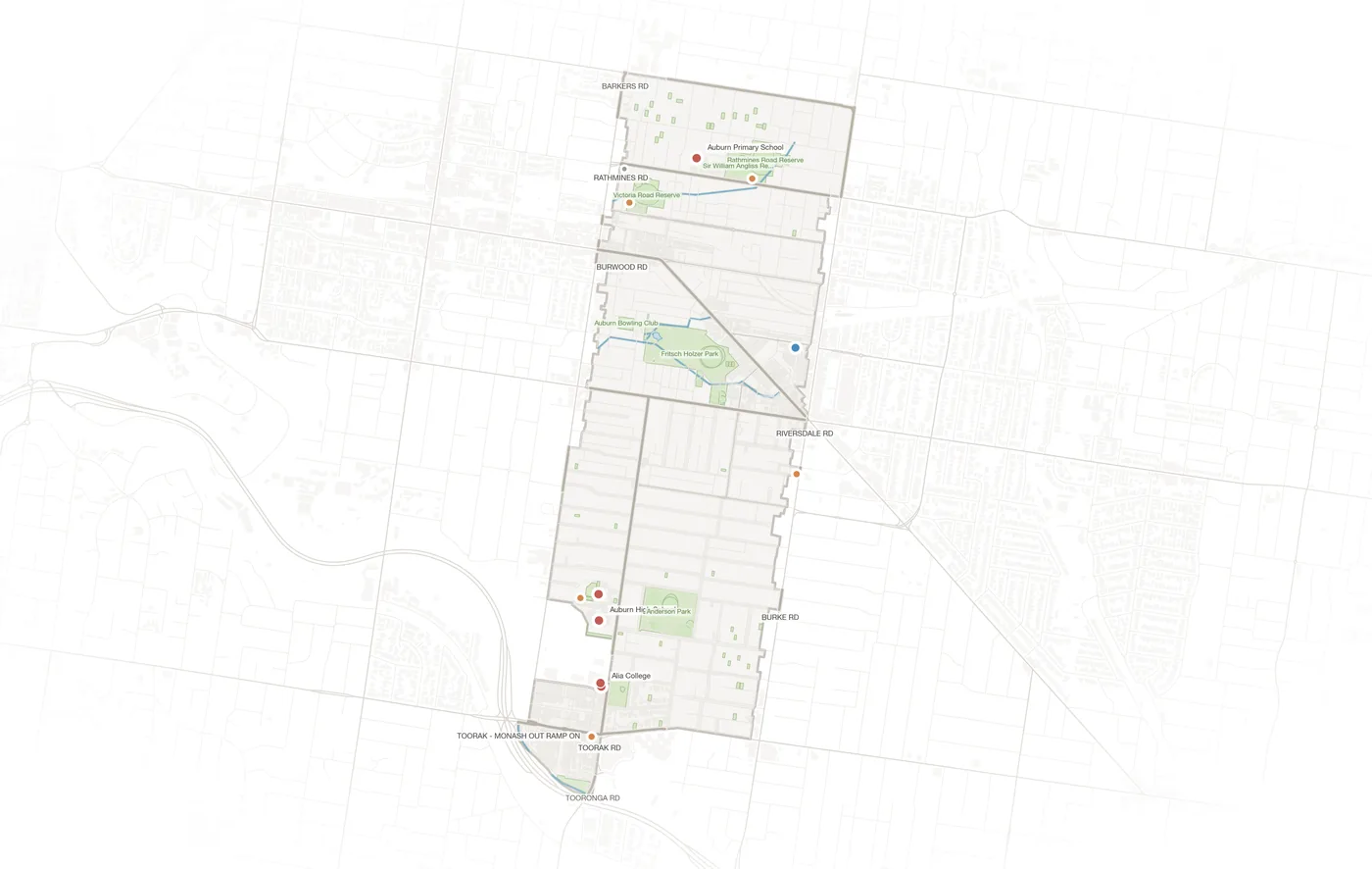 Hawthorn East urban fabric map