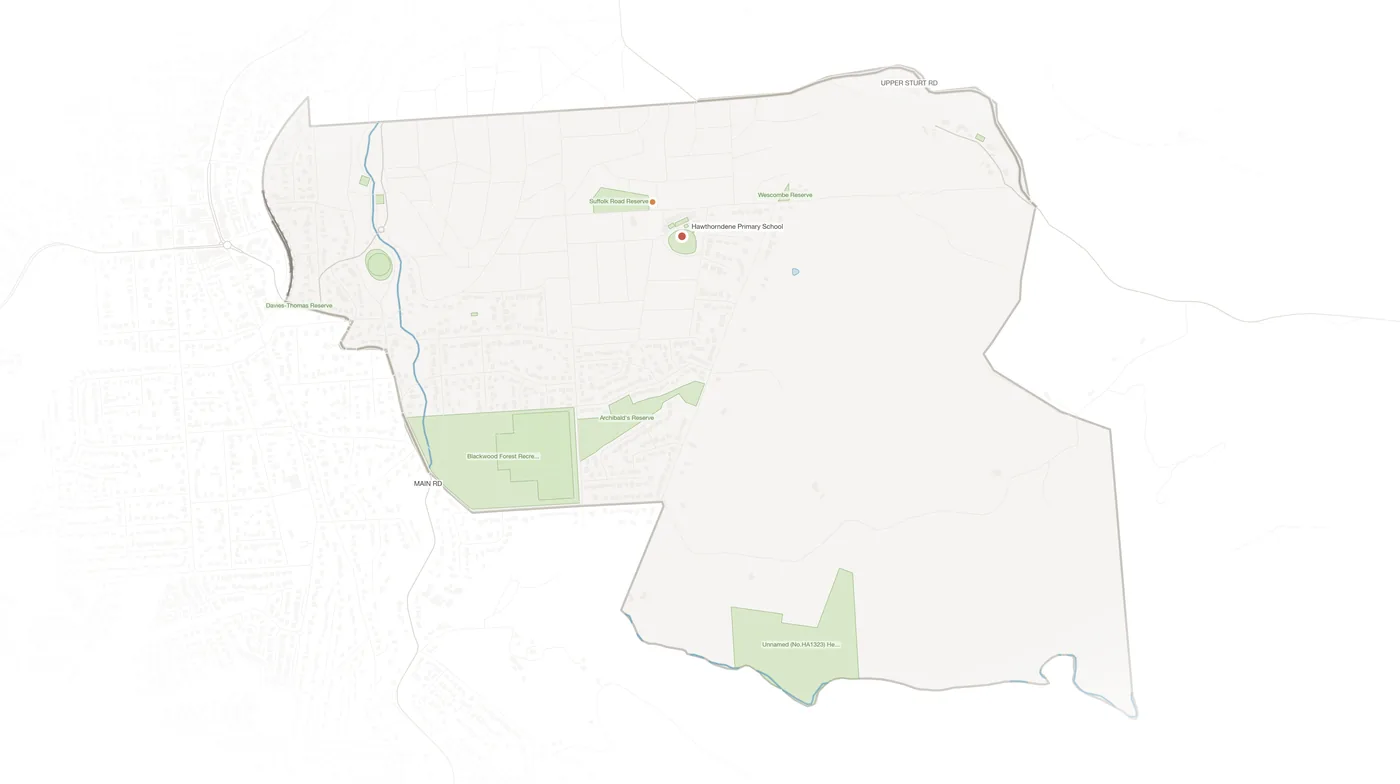 Hawthorndene urban fabric map