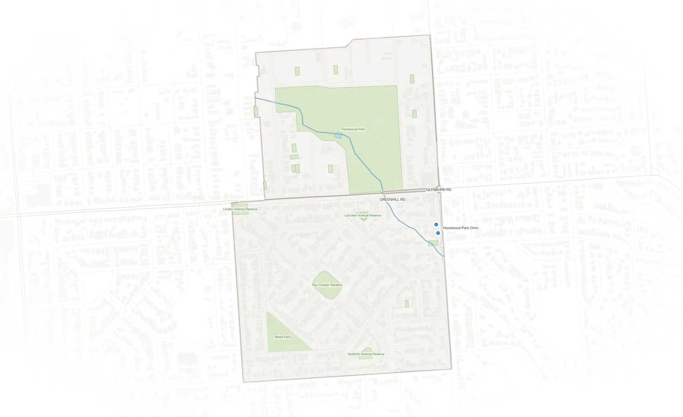 Hazelwood Park urban fabric map