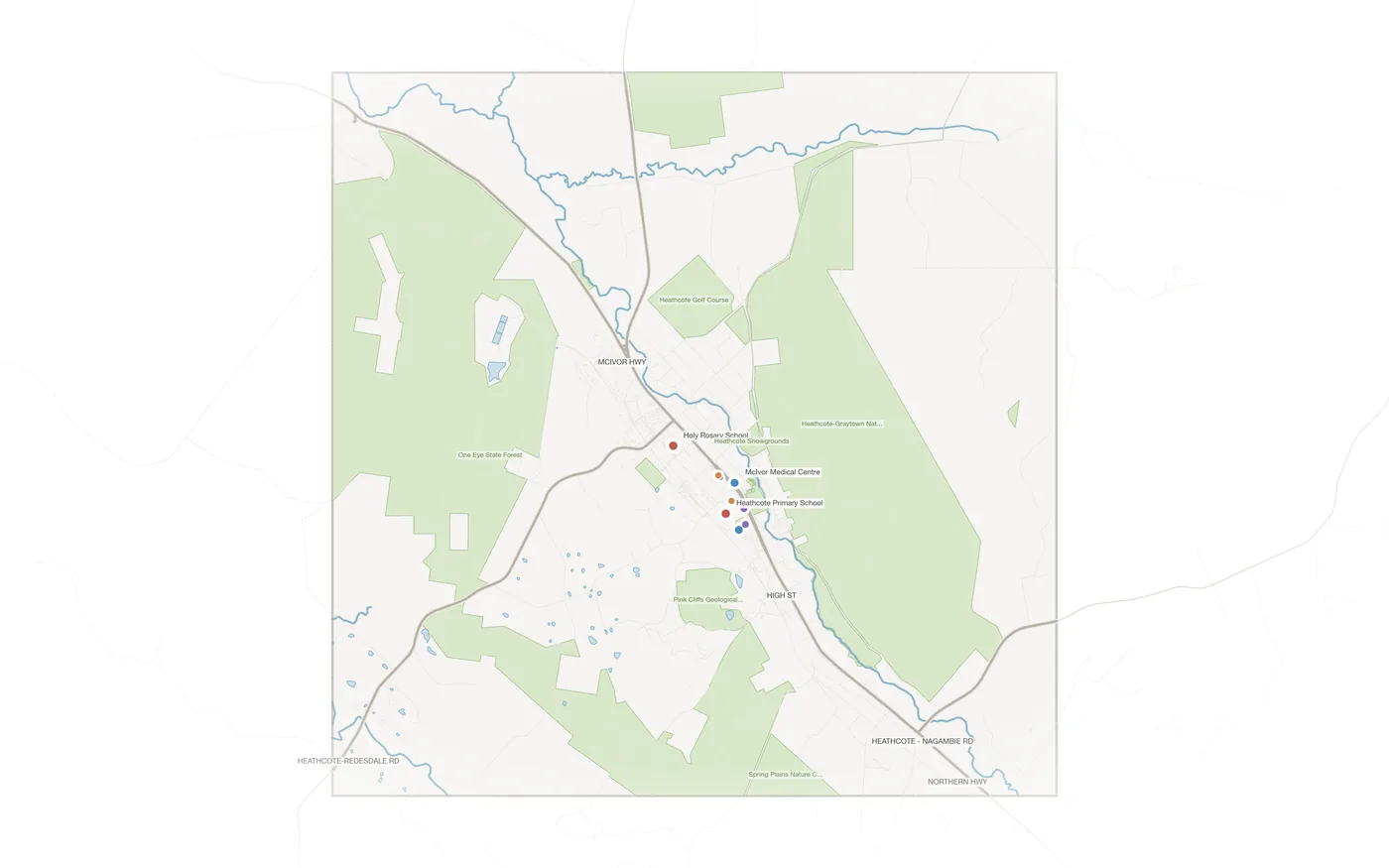 Heathcote urban fabric map