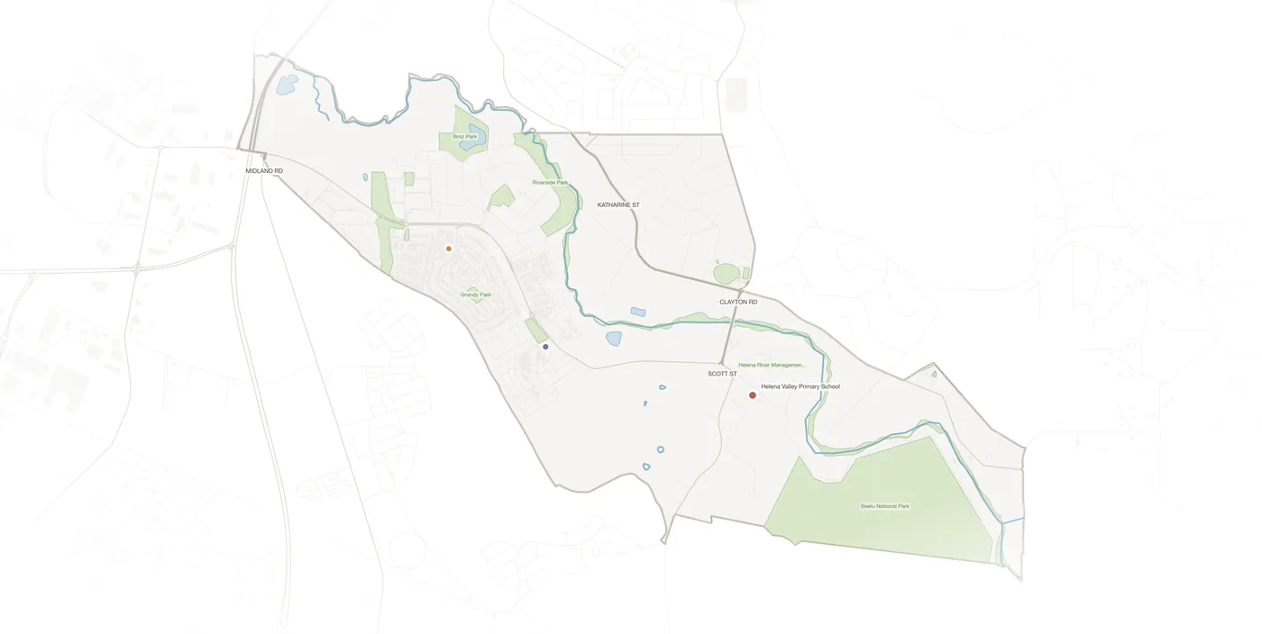 Helena Valley urban fabric map