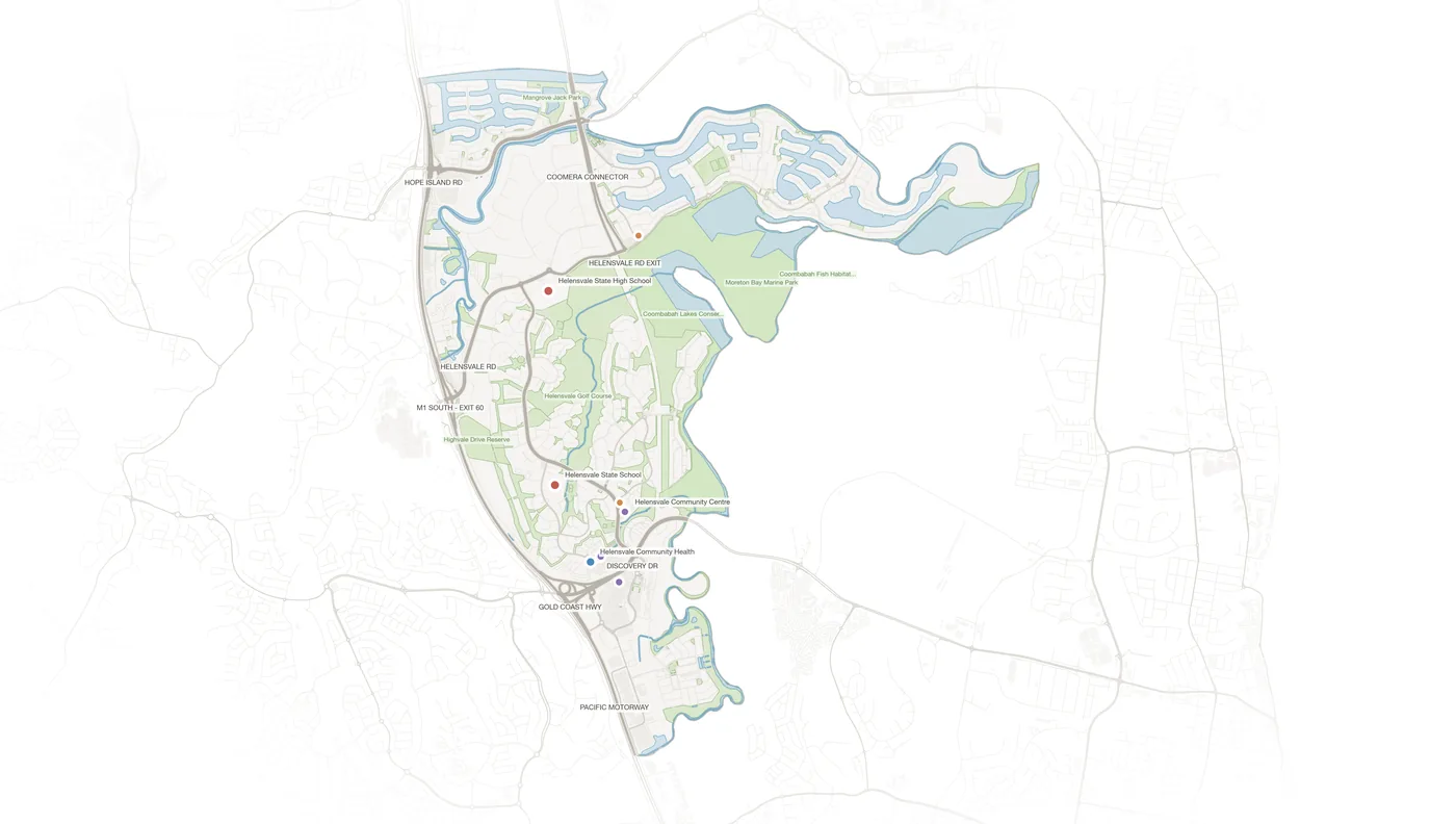 Helensvale urban fabric map