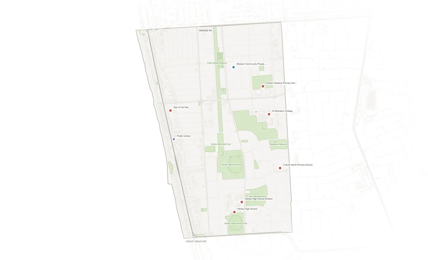 Henley Beach urban fabric map