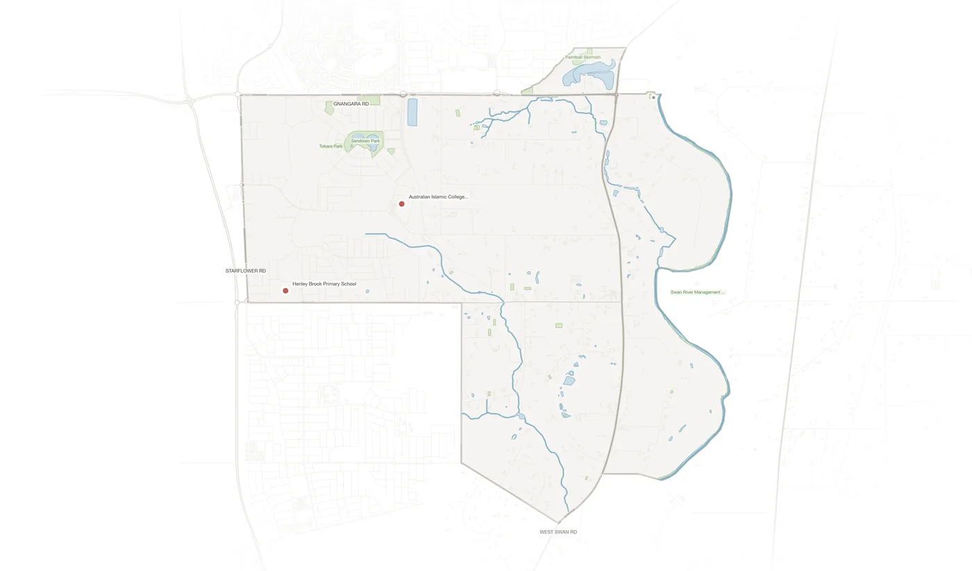 Henley Brook urban fabric map