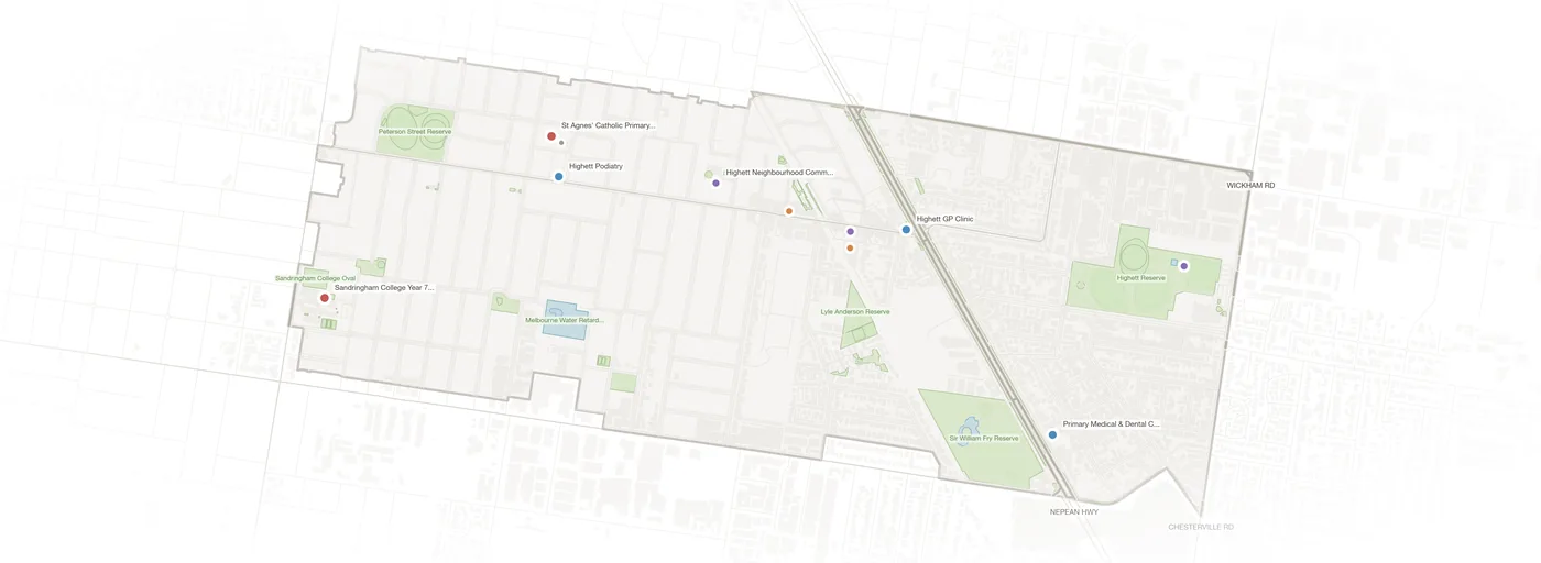 Highett urban fabric map
