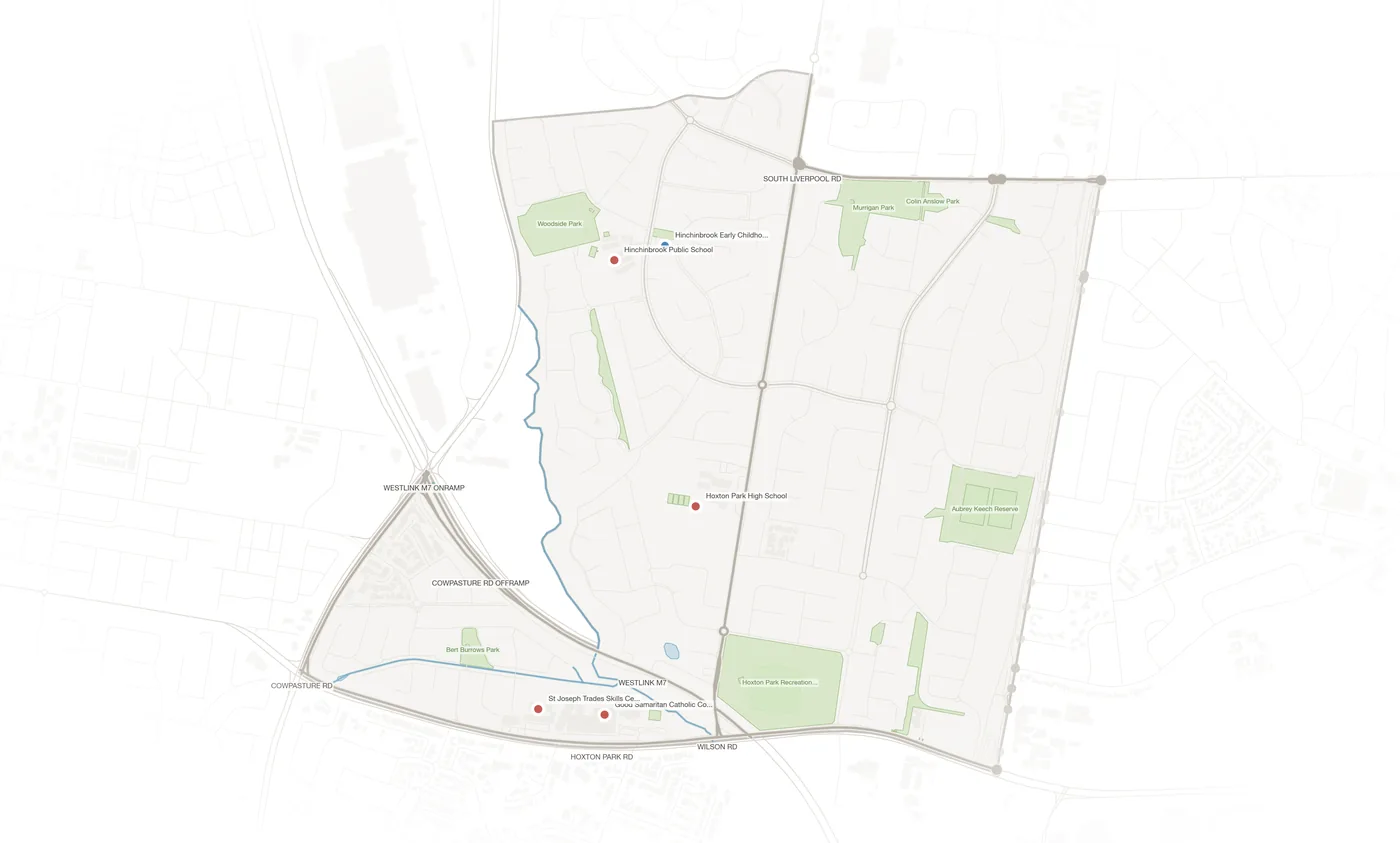 Hinchinbrook urban fabric map