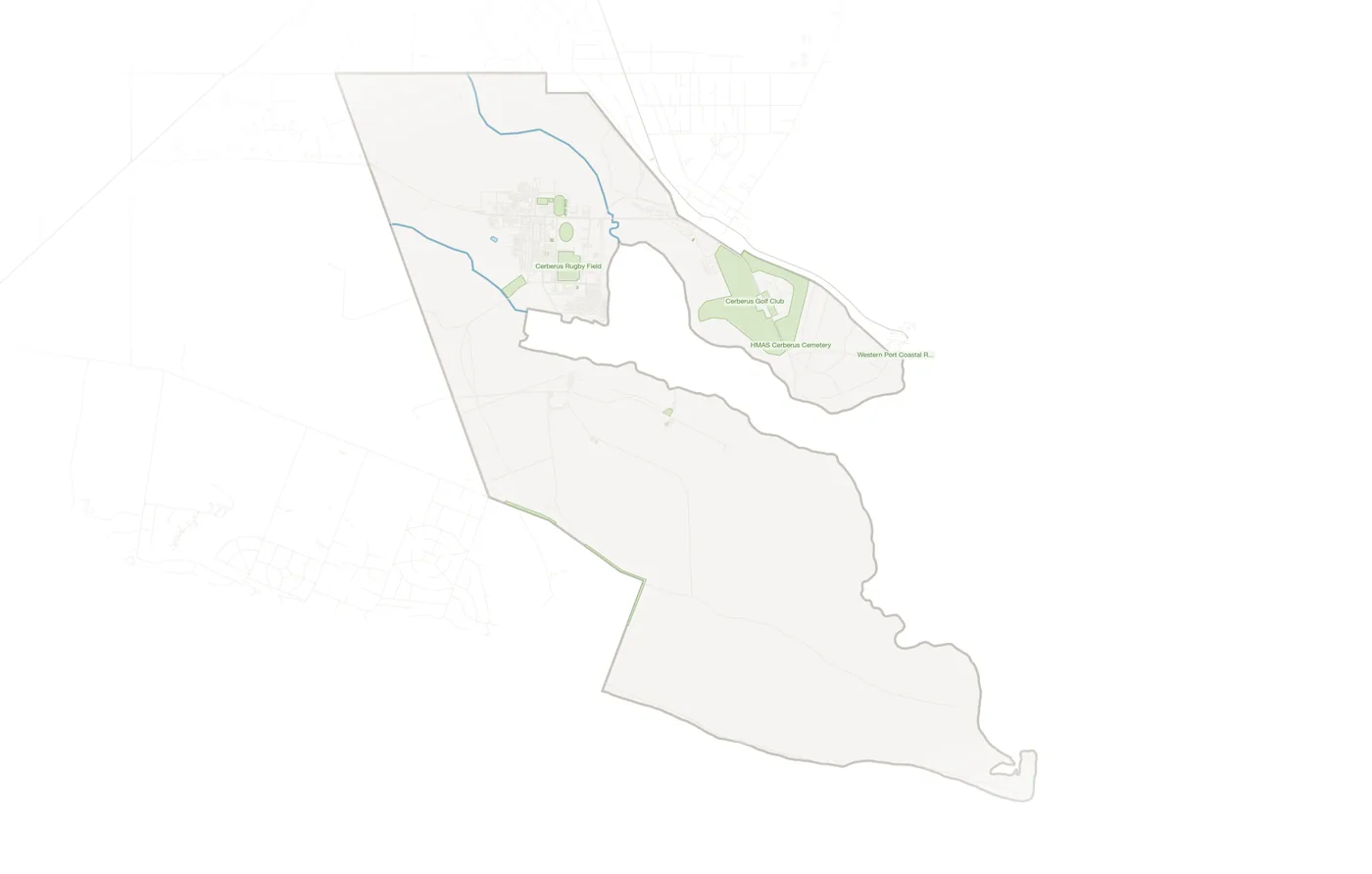 Hmas Cerberus urban fabric map