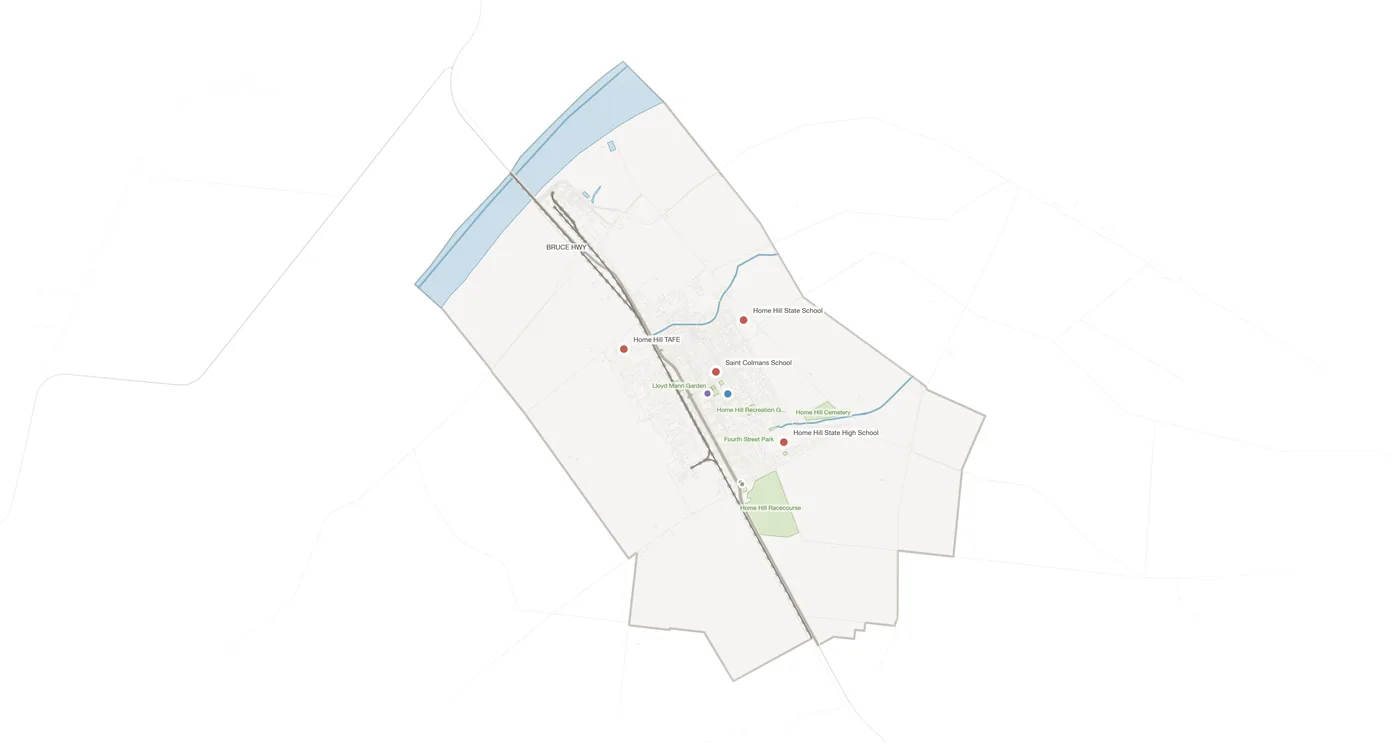 Home Hill urban fabric map