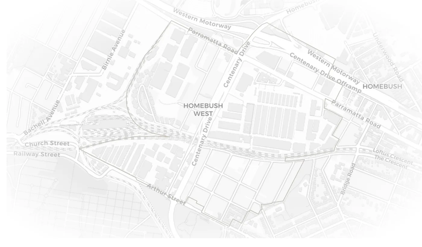 Homebush West urban fabric map