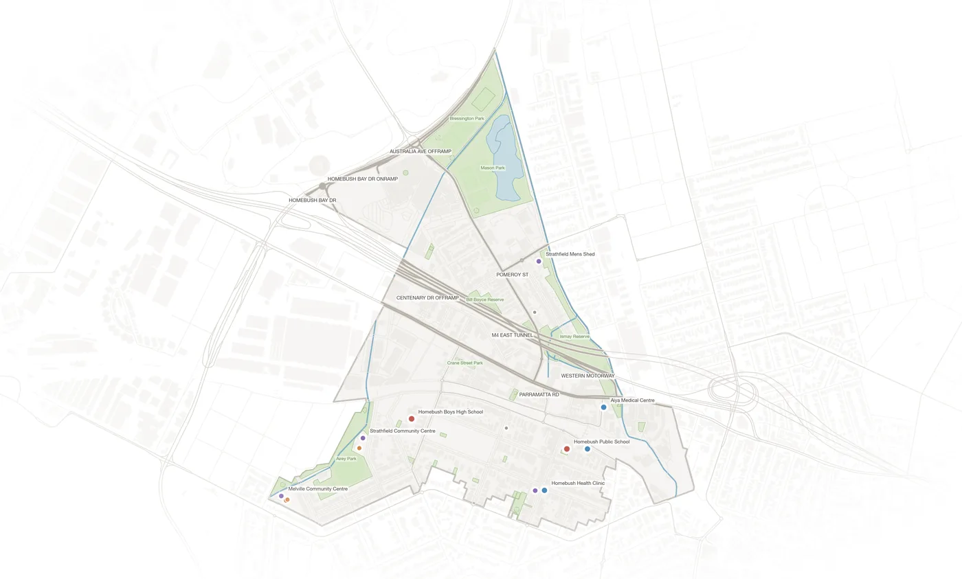 Homebush urban fabric map