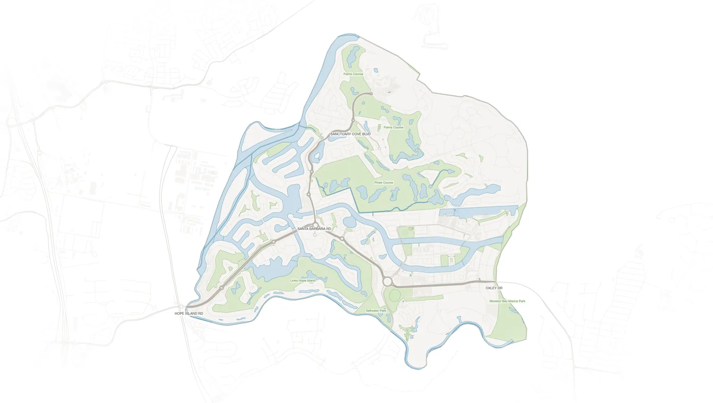 Hope Island urban fabric map