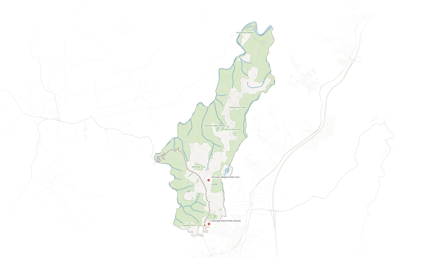 Hornsby Heights urban fabric map