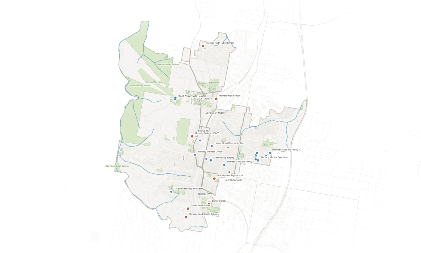 Hornsby urban fabric map
