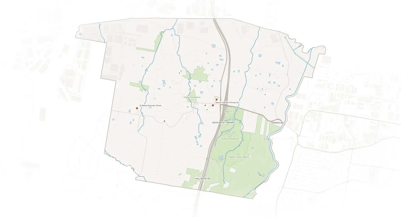 Horsley Park urban fabric map