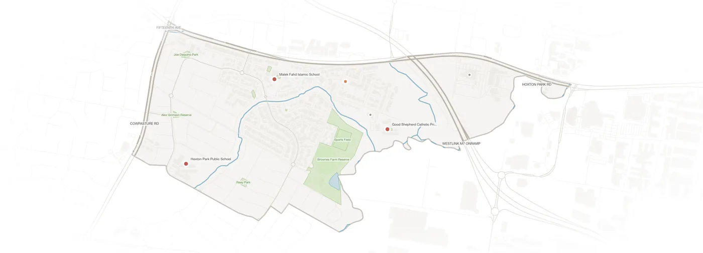 Hoxton Park urban fabric map