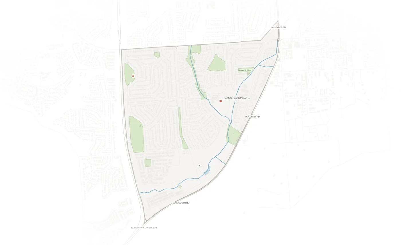 Huntfield Heights urban fabric map