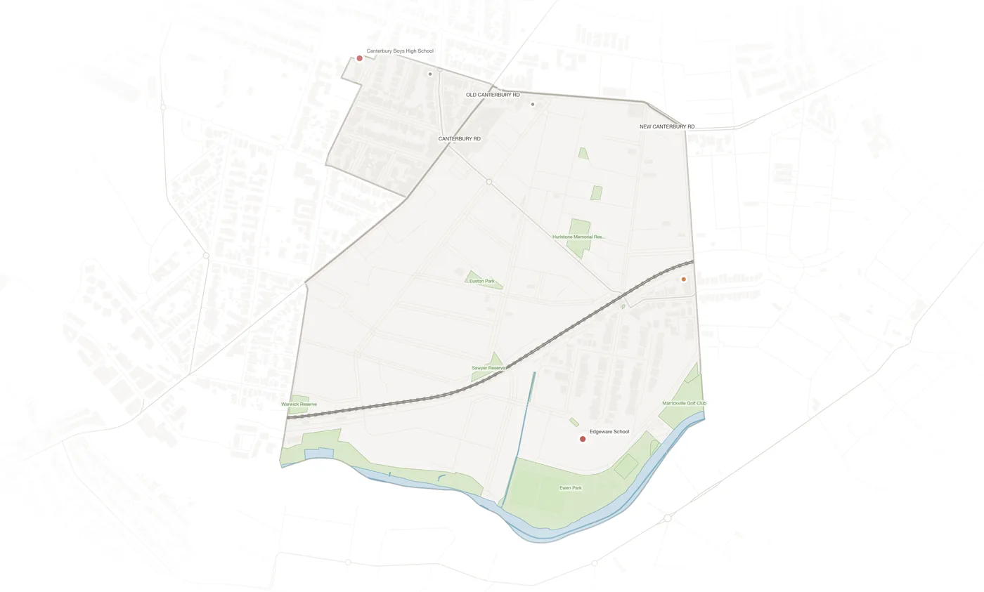 Hurlstone Park urban fabric map