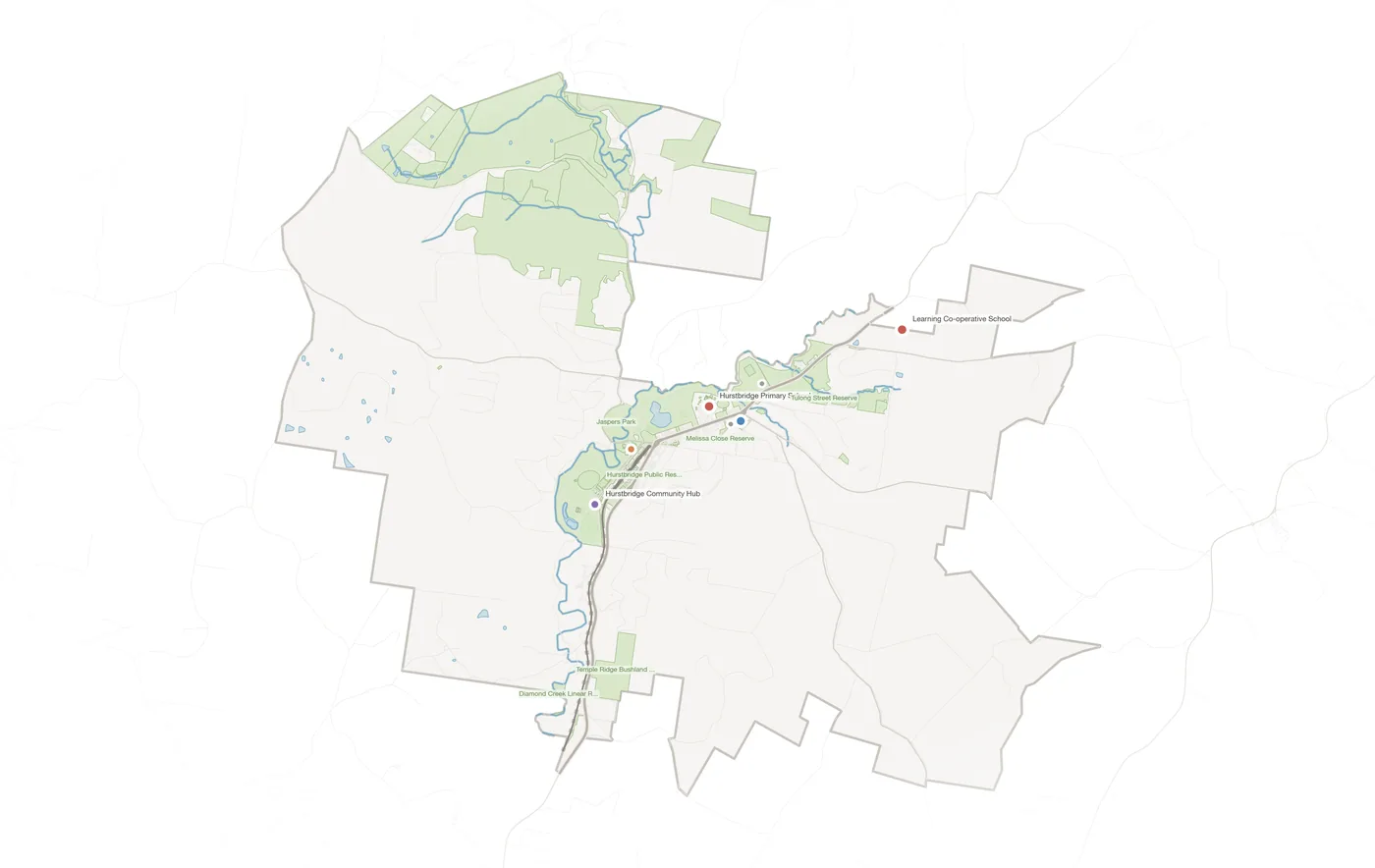 Hurstbridge urban fabric map