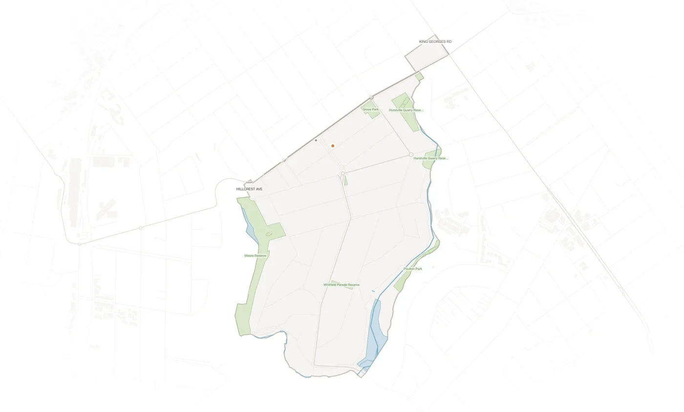 Hurstville Grove urban fabric map