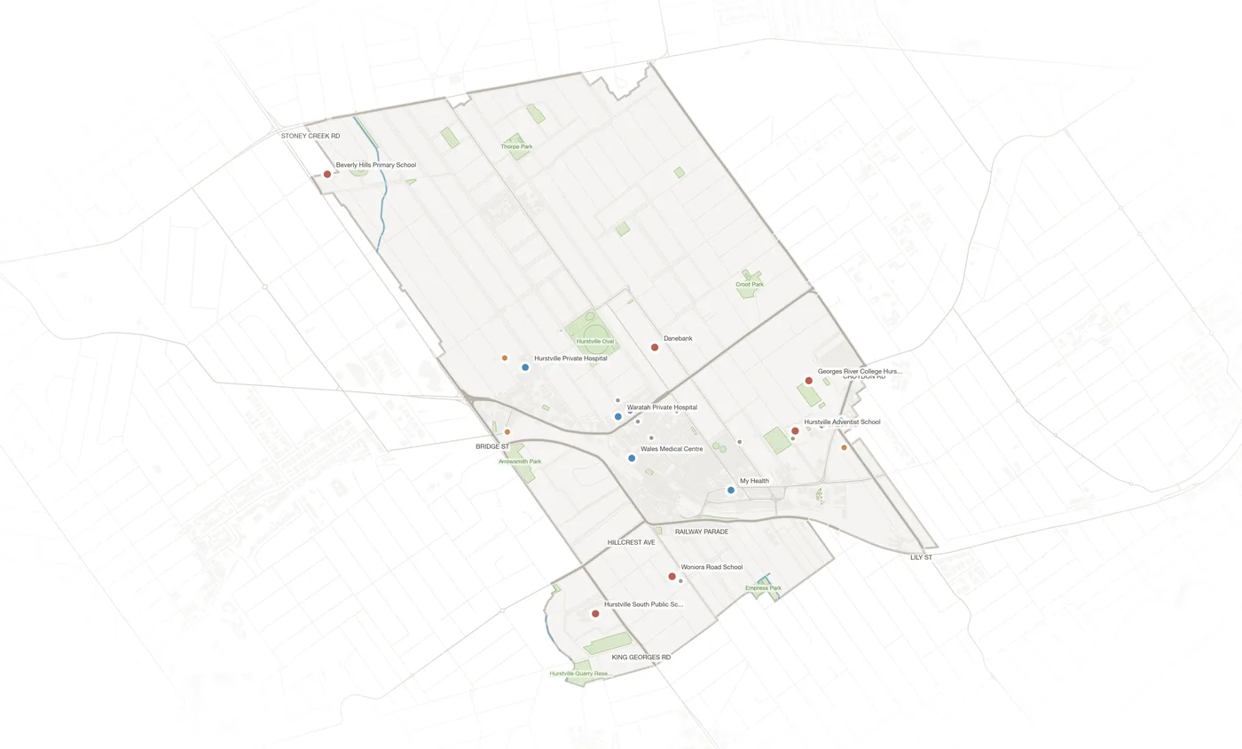 Hurstville urban fabric map