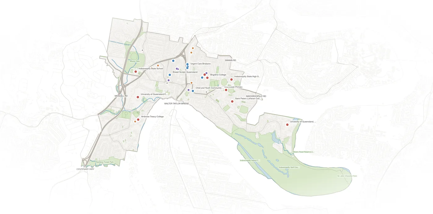 Indooroopilly urban fabric map