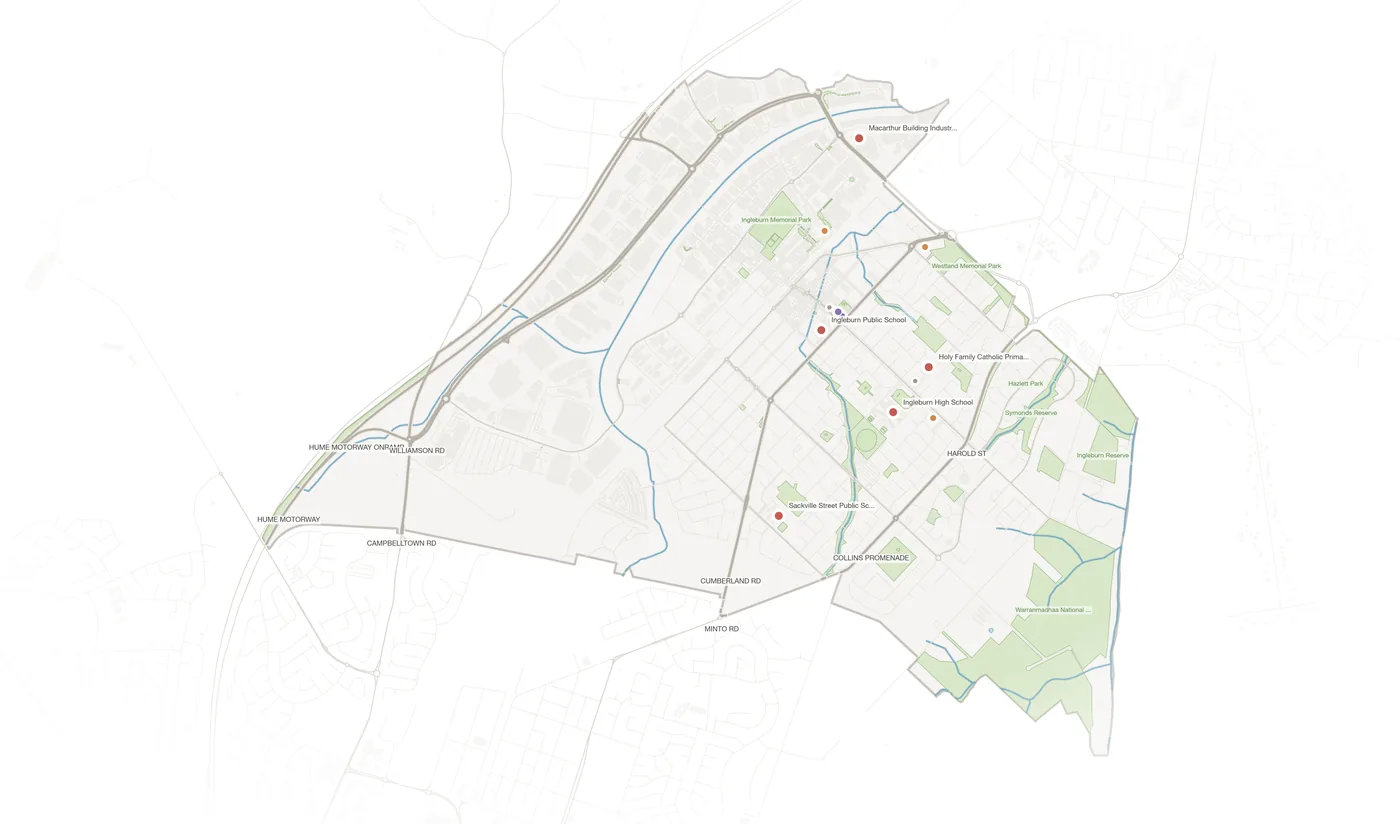 Ingleburn urban fabric map
