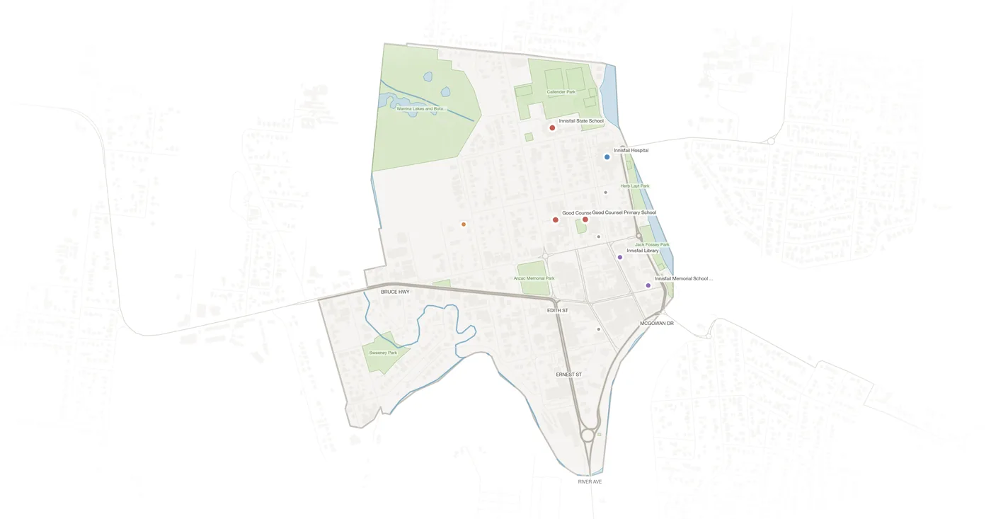 Innisfail urban fabric map
