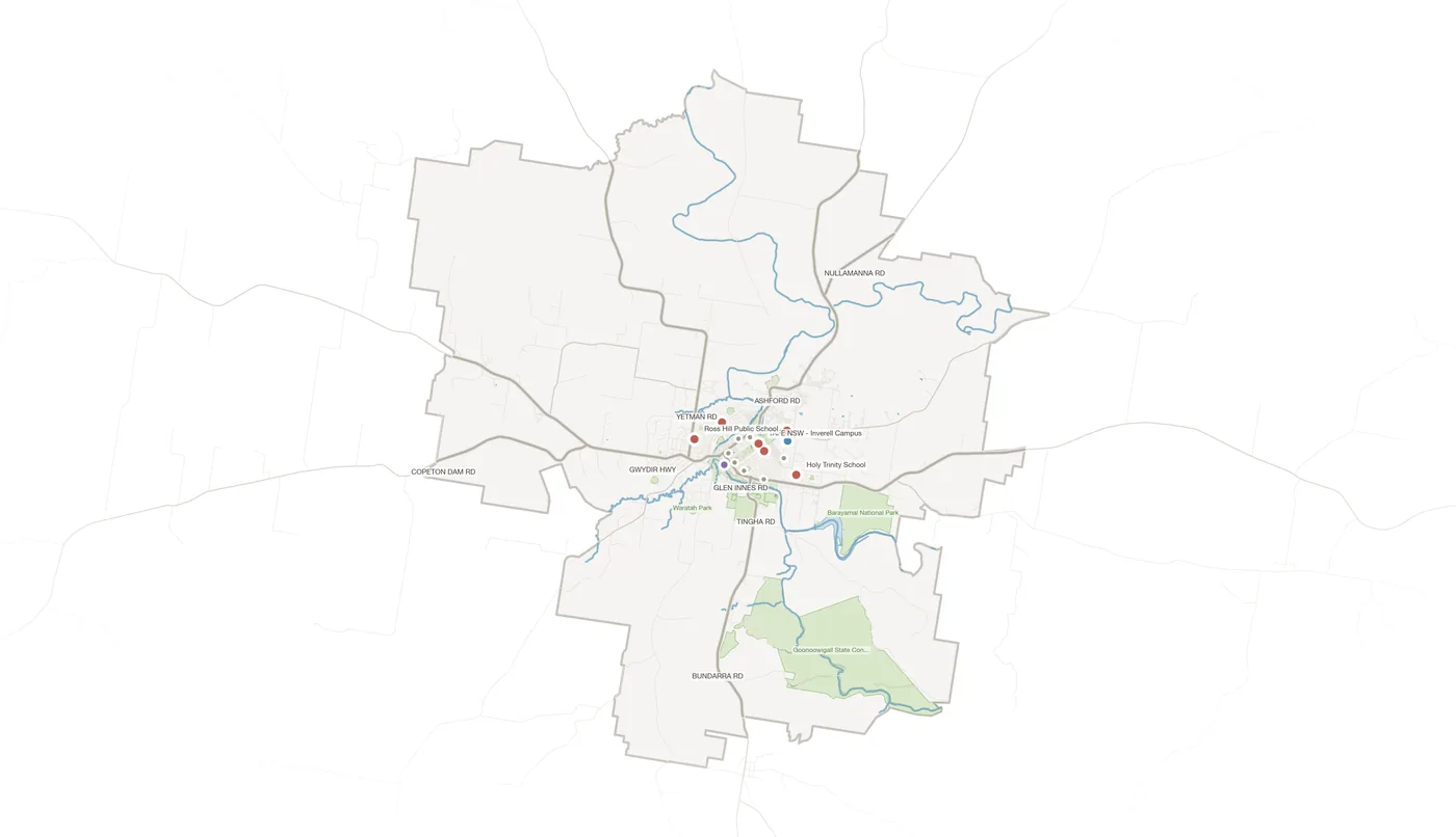 Inverell urban fabric map