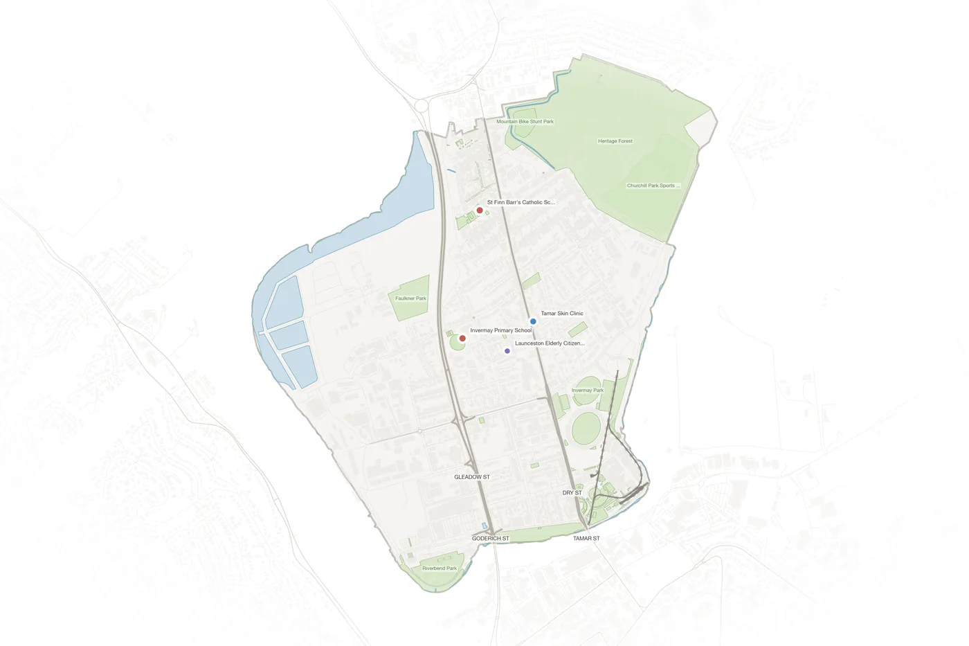 Invermay urban fabric map