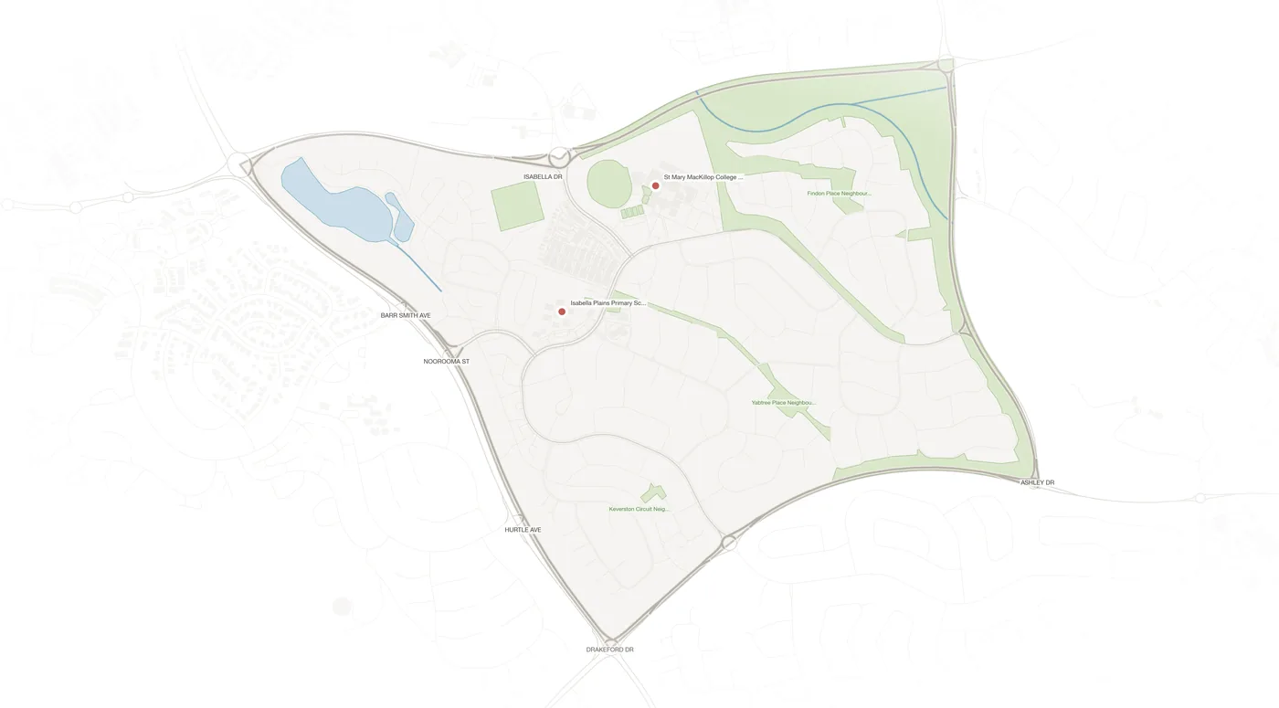 Isabella Plains urban fabric map