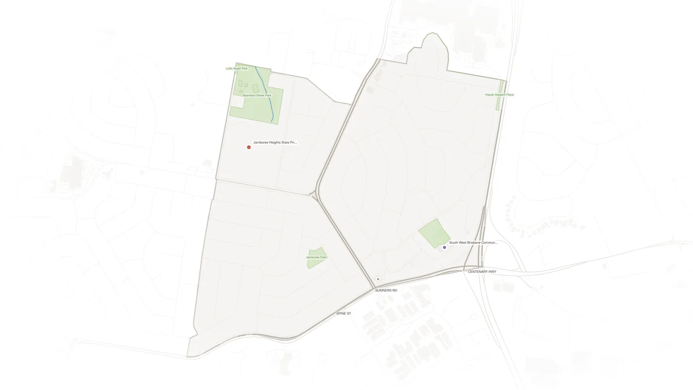 Jamboree Heights urban fabric map