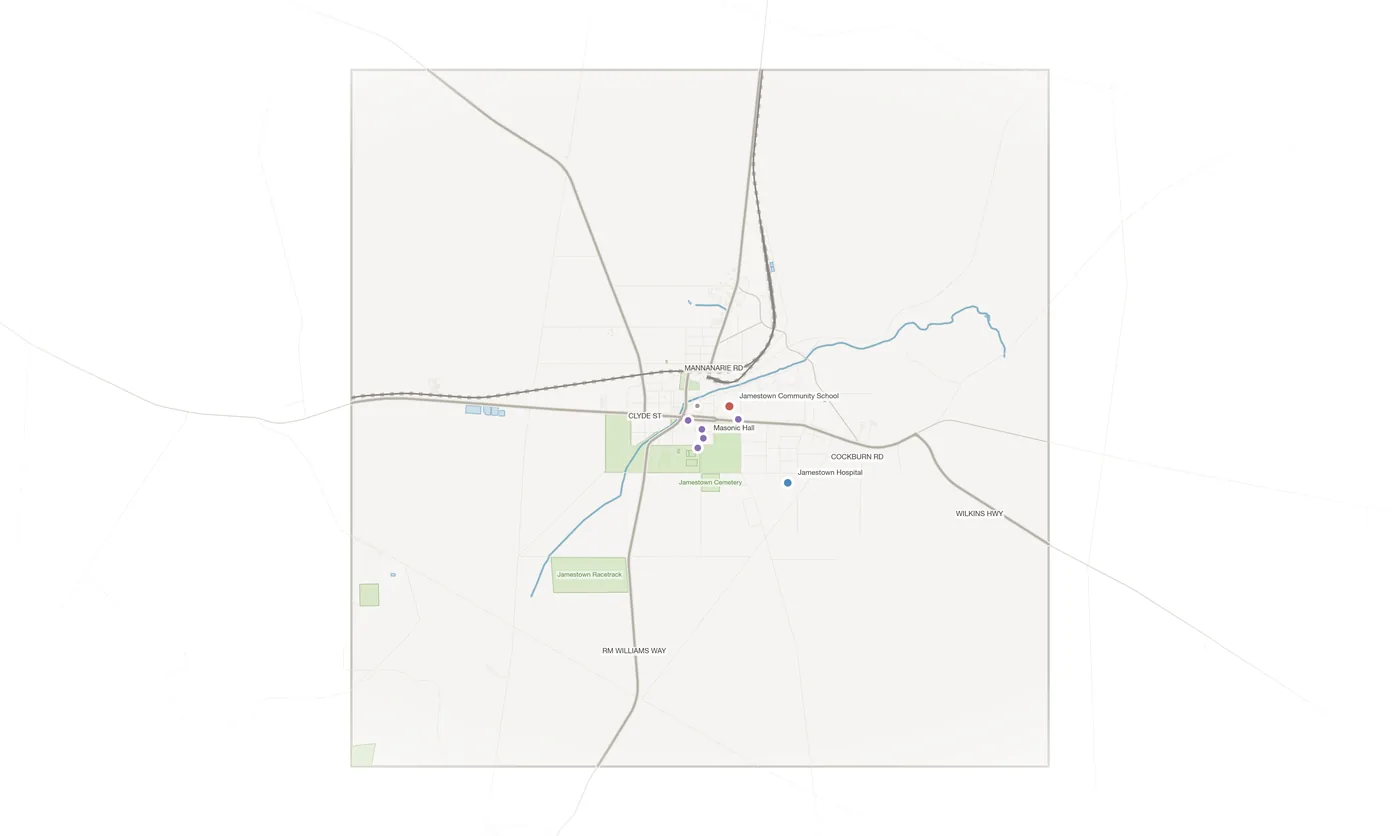 Jamestown urban fabric map
