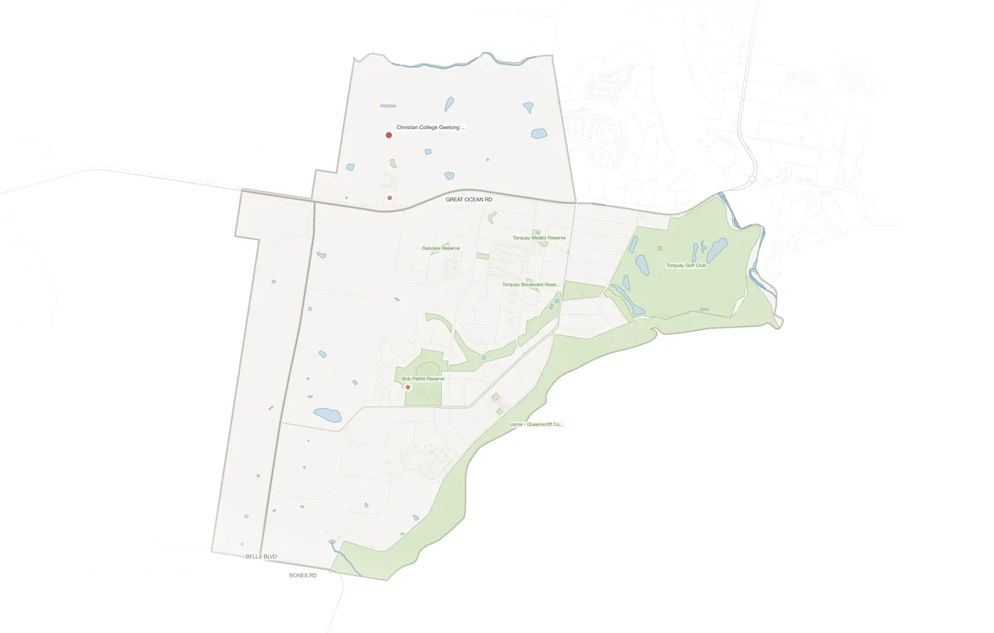 Jan Juc urban fabric map