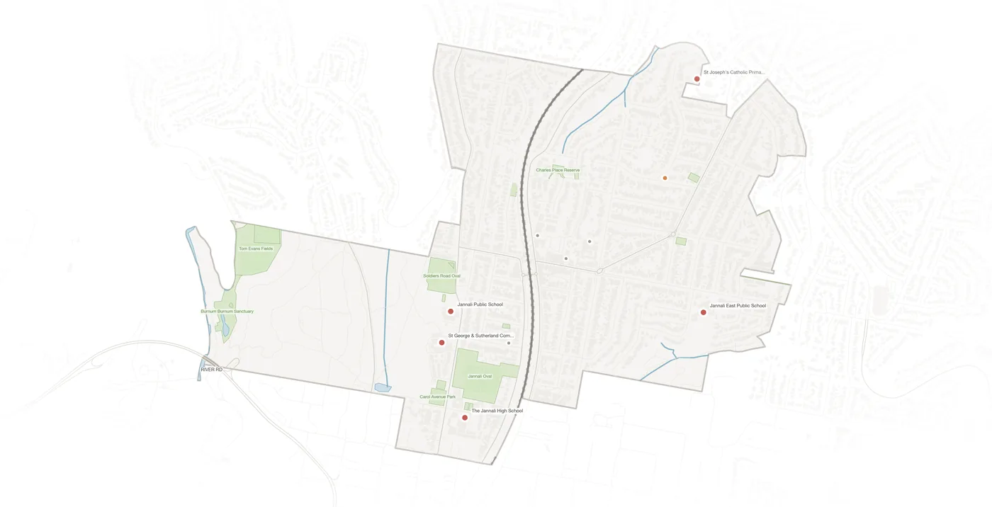 Jannali urban fabric map