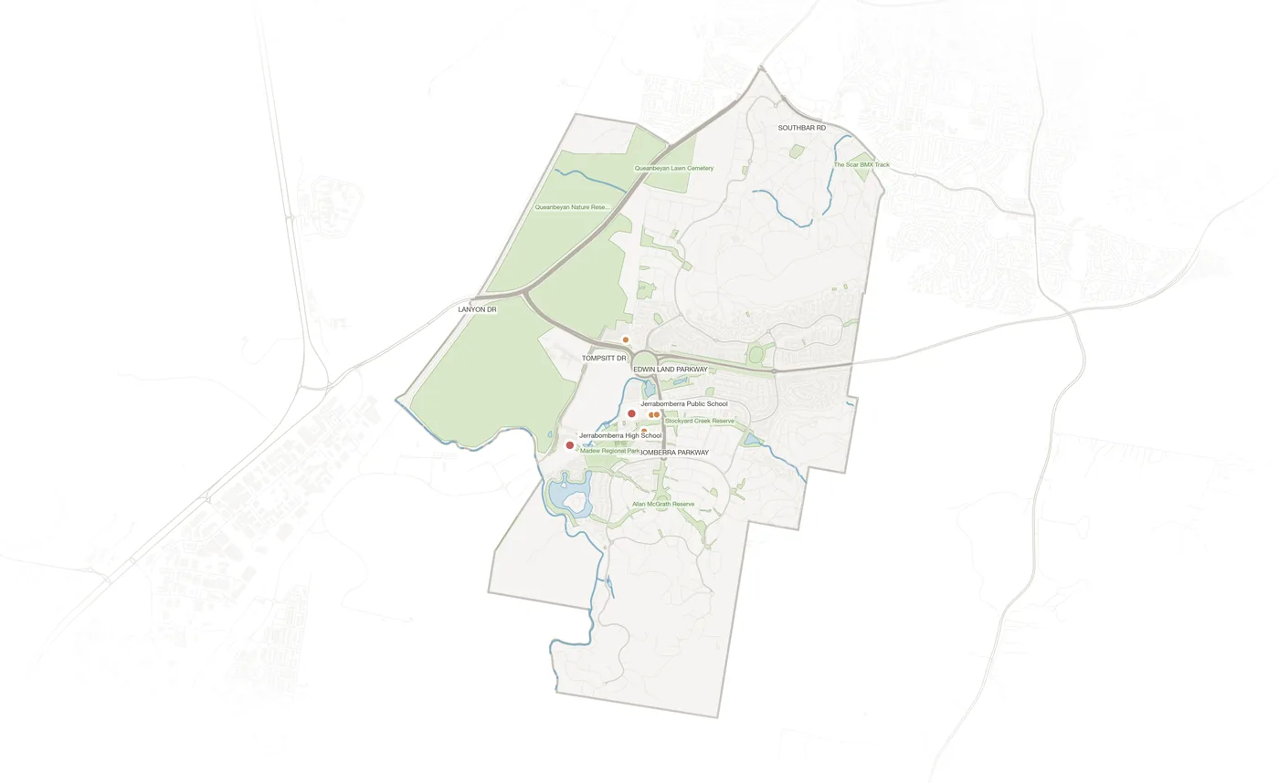 Jerrabomberra urban fabric map
