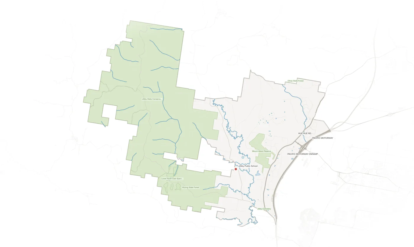Jilliby urban fabric map