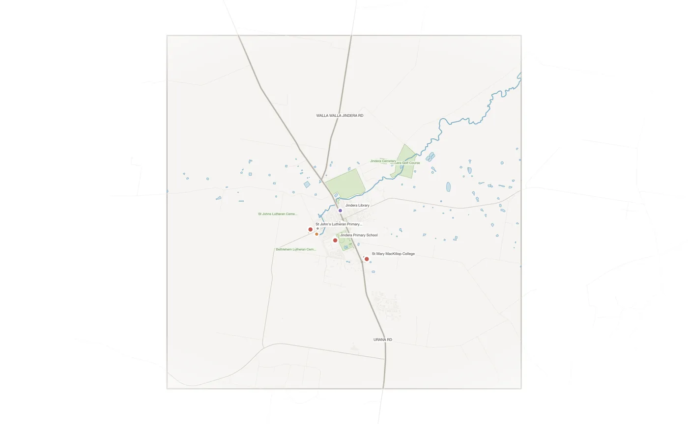 Jindera urban fabric map