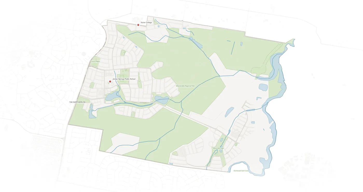 Jordan Springs urban fabric map