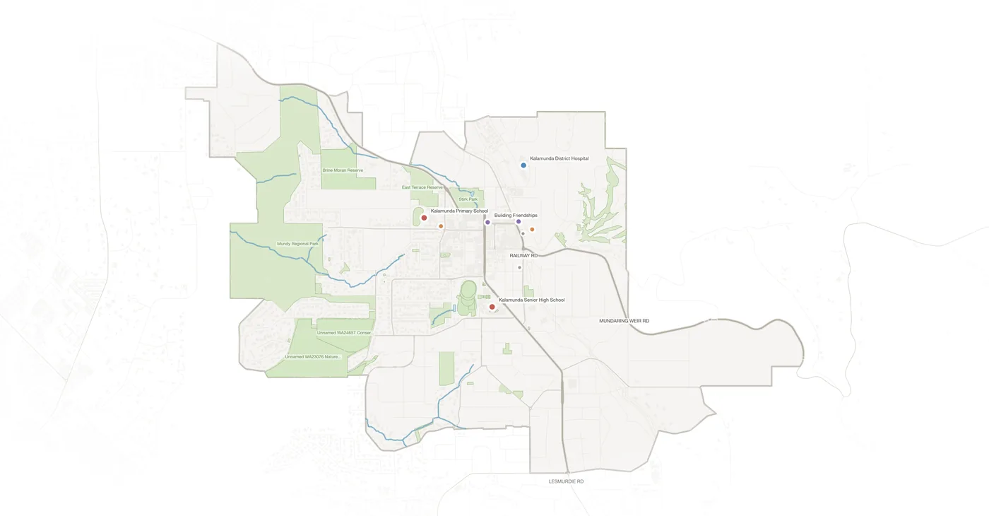 Kalamunda urban fabric map