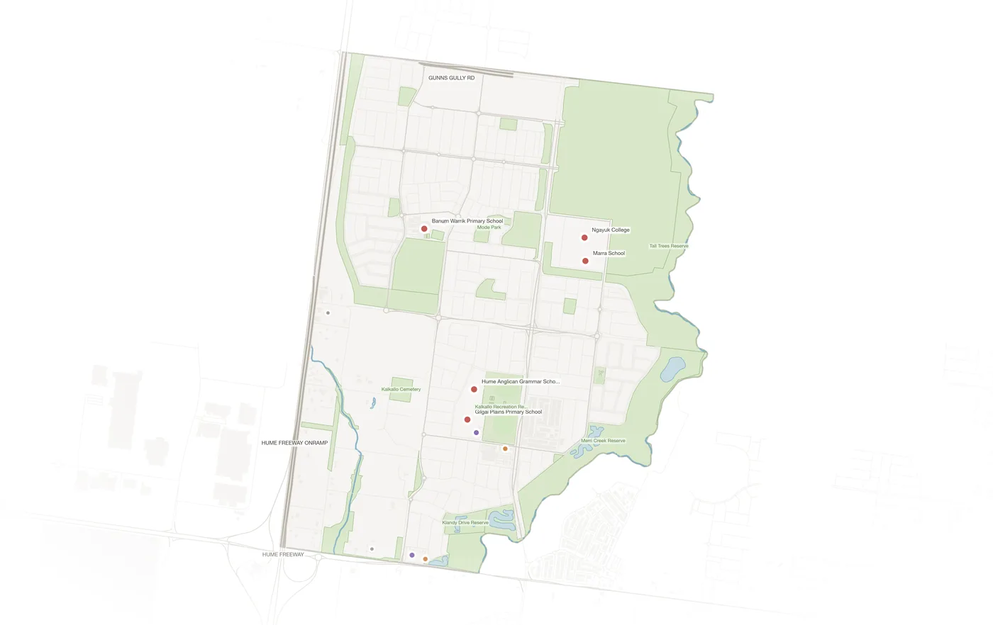 Kalkallo urban fabric map