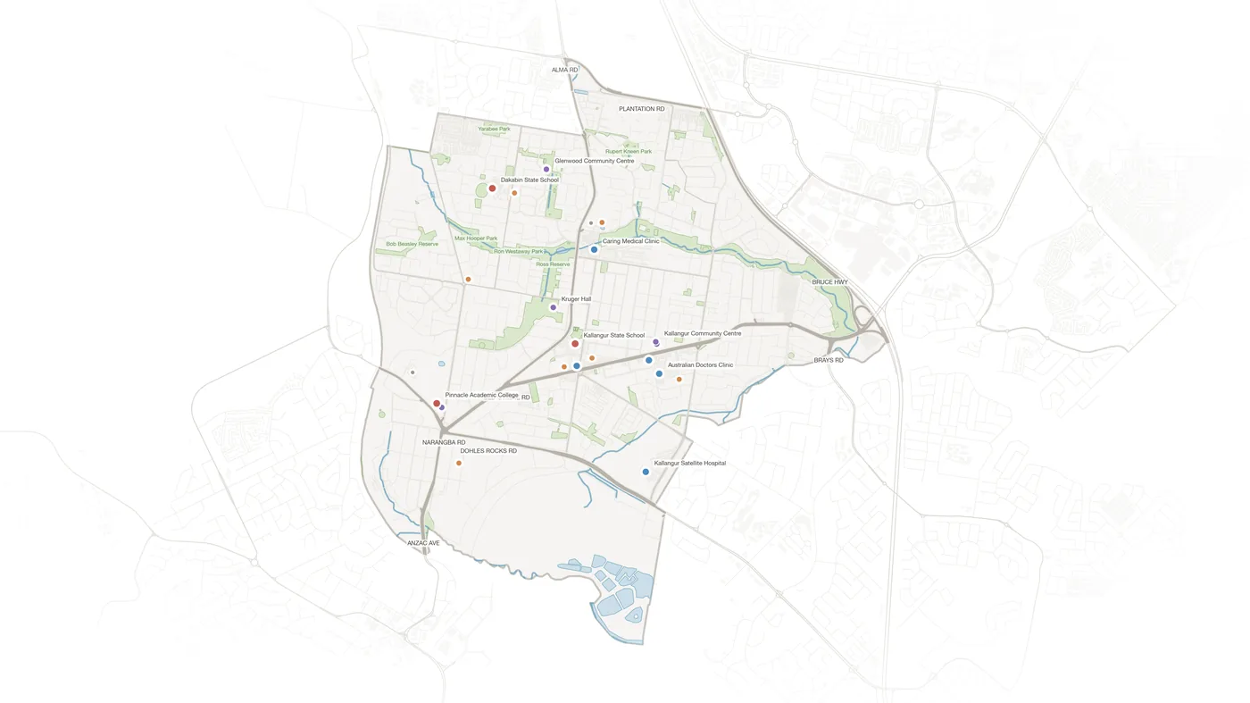 Kallangur urban fabric map