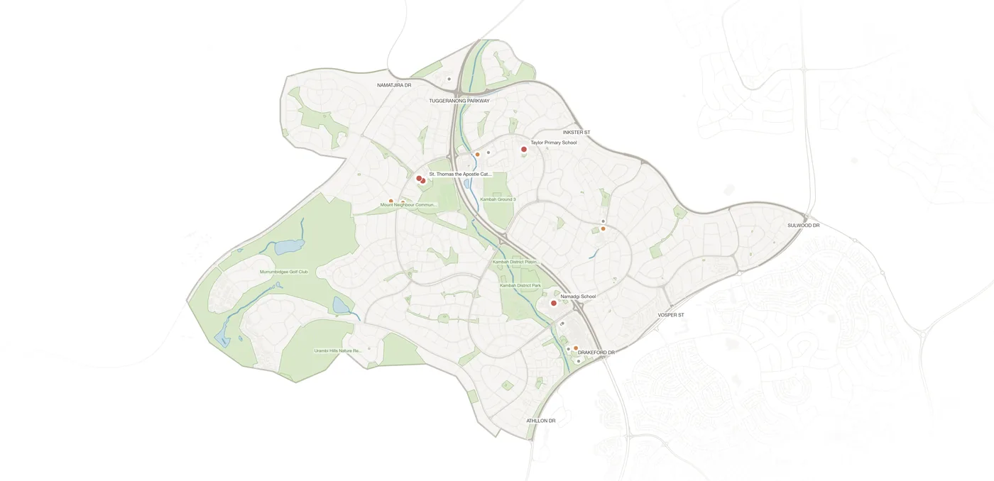 Kambah urban fabric map