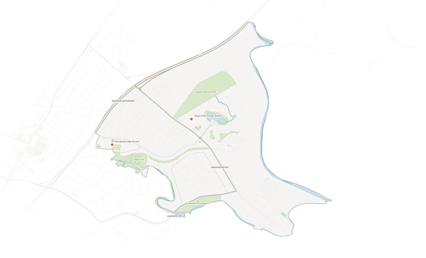 Kanahooka urban fabric map